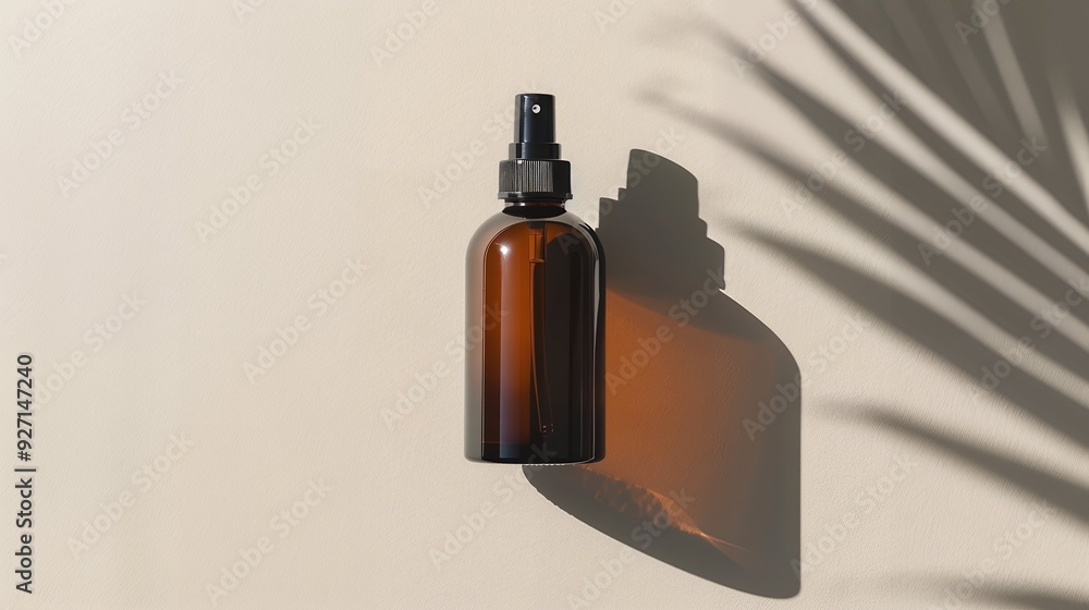 Naklejka premium Clean and elegant flat lay featuring an empty mockup of male skincare product.