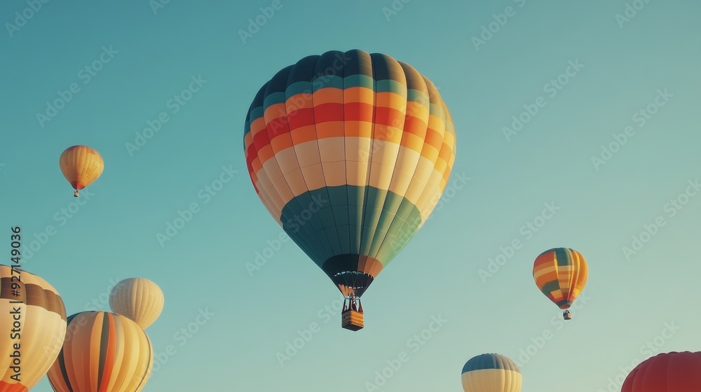 Fototapeta premium Colorful Hot Air Balloon Festival Soars at Dawn