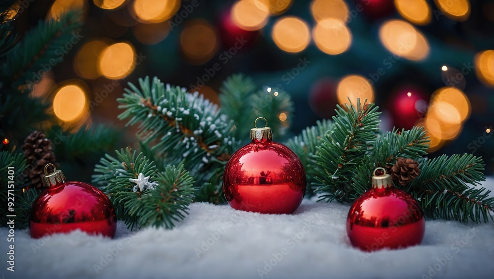 Christmas Tree with Red Balls and Stars Christmas Tree with Red Balls and Stars