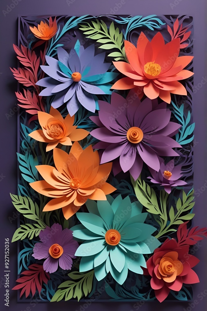 Colorful Paper Flowers Arrangement Colorful Paper Flowers Arrangement