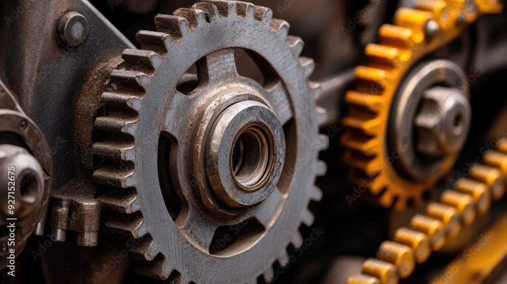 Machinery equipment with gears, pistons, and chains Machinery equipment with gears, pistons, and chains