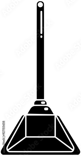dustpan illustration brush silhouette cleaner logo service icon clean outline dirty dust sweep broom garbage floor housekeeping house tool shape household housework work for vector graphic background