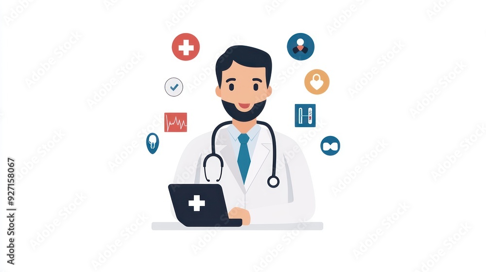 Virtual Consultation with Doctor: Telehealth Services and Remote Patient Care Concept, Generative Ai Virtual Consultation with Doctor: Telehealth Services and Remote Patient Care Concept, Generative Ai