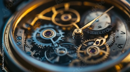 Wallpaper Mural Close-up of Mechanical Watch Gears and Springs: A Detailed Look - 169:6 Aspect Ratio Torontodigital.ca