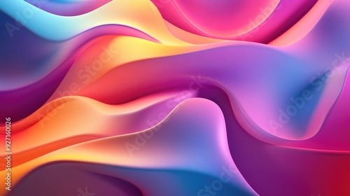 Vibrant 3D abstract design with bold, flowing shapes and vivid colors, perfect for a dynamic presentation backdrop