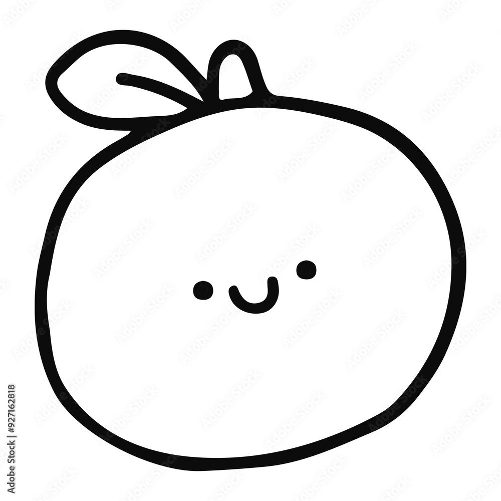 cute doodle orange outline element design. cute doodle orange outline element design.