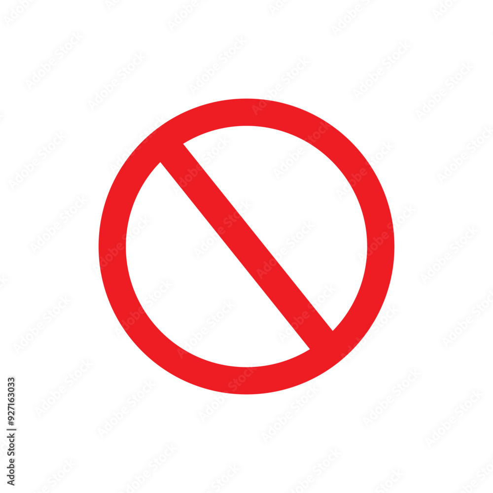 Sign forbidden. Icon symbol ban. Crossed out red circle. Stop entry ang slash line isolated on White background. Mark prohibited. Prohibition, stop, empty NO symbol. Editable vector icon illustration. Sign forbidden. Icon symbol ban. Crossed out red circle. Stop entry ang slash line isolated on White background. Mark prohibited. Prohibition, stop, empty NO symbol. Editable vector icon illustration.