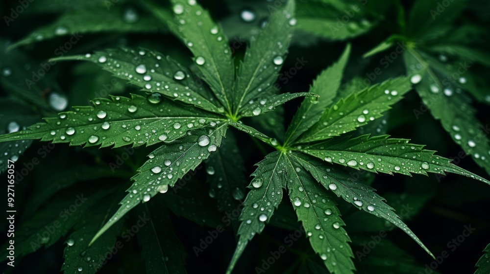Close up young hemp leaves. Cannabis is a standoff between a drug and a medicine. Neural network ai generated art Close up young hemp leaves. Cannabis is a standoff between a drug and a medicine. Neural network ai generated art