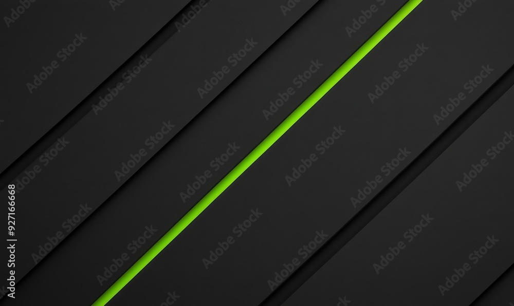 Abstract Green Line on Black Background Abstract Green Line on Black Background