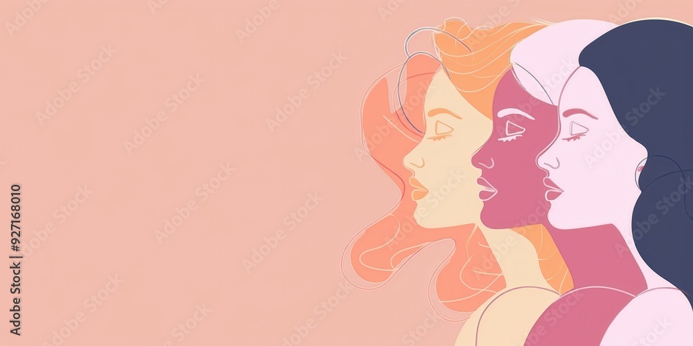 Diverse Women Illustration on Pink Background created by ai Diverse Women Illustration on Pink Background created by ai