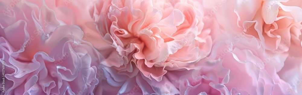 A close-up photograph captures the delicate texture and soft color of a pink and lavender flower in bloom. The petals are arranged in a gentle, overlapping pattern, creating a visually appealing and c A close-up photograph captures the delicate texture and soft color of a pink and lavender flower in bloom. The petals are arranged in a gentle, overlapping pattern, creating a visually appealing and c