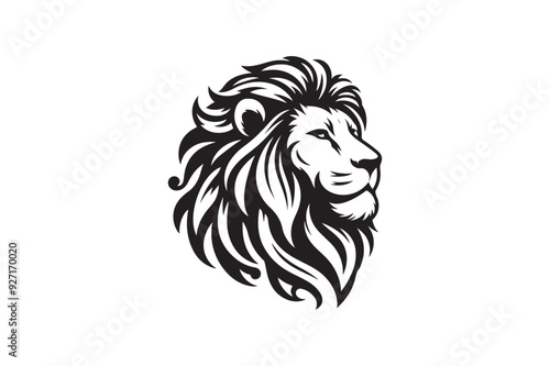 Lion had silhouette vector illustration