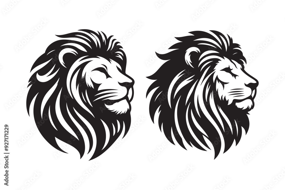 Fototapeta premium Lion had silhouette vector illustration