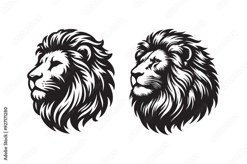 Obraz premium Lion had silhouette vector illustration
