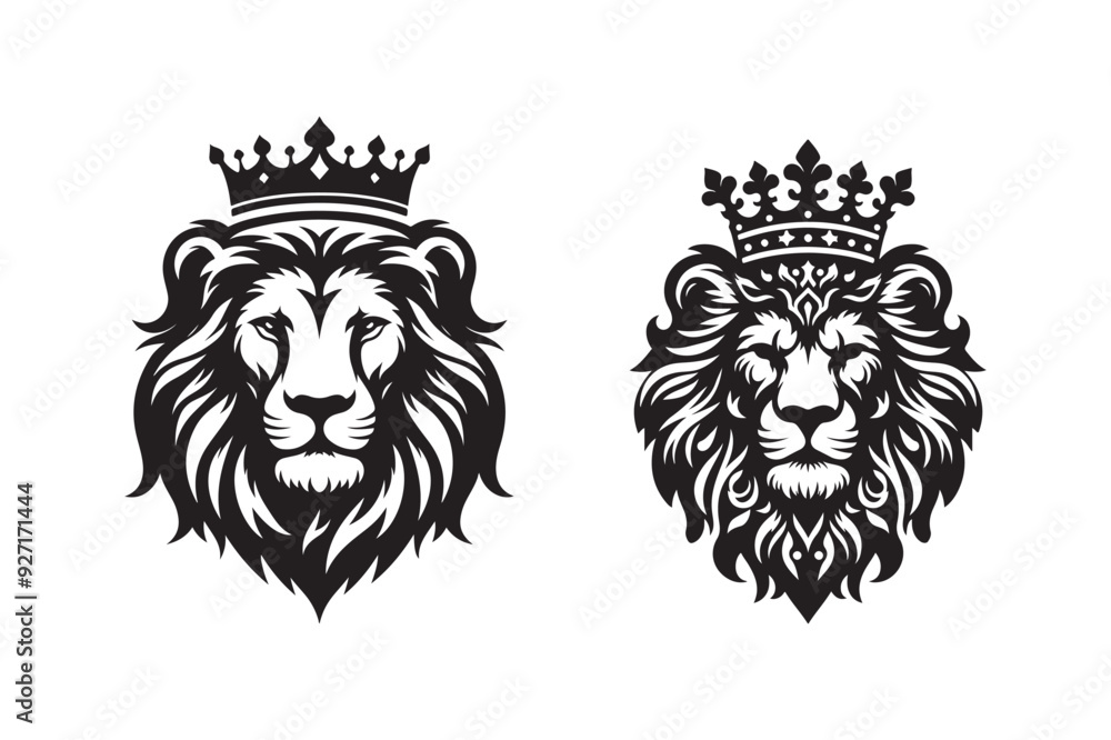 Fototapeta premium Lion had silhouette vector illustration