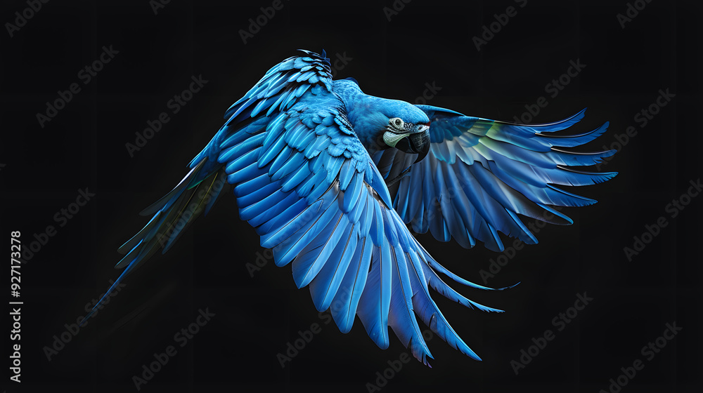 Obraz premium Wallpaper of a beautiful blue-colored parrot.