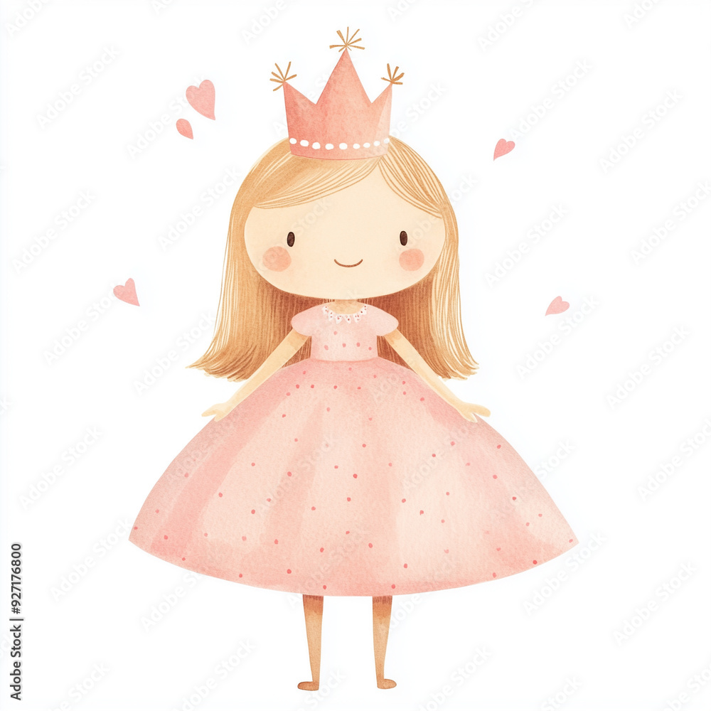 cute clipart style Illustration of a princess, on her birthday, clean pencil lines, full body, flat, minimal details, simple, clean edges, pink accents, birthday clipart, cartoon in a Scandinavian cute clipart style Illustration of a princess, on her birthday, clean pencil lines, full body, flat, minimal details, simple, clean edges, pink accents, birthday clipart, cartoon in a Scandinavian