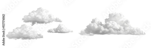 White clouds on transparent background