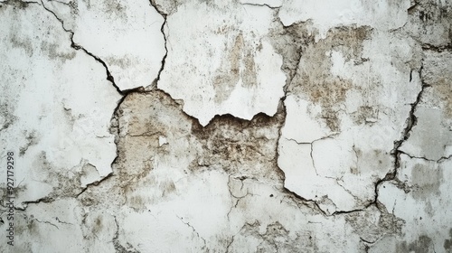 Cracked and weathered white wall. Perfect for grunge, urban, or industrial designs.