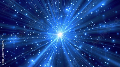 Dynamic blue light rays in motion abstract vector design for science and technology wallpaper
