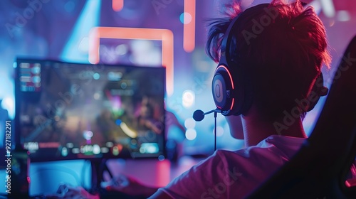 E-sports tournament with people betting on the outcome of the game