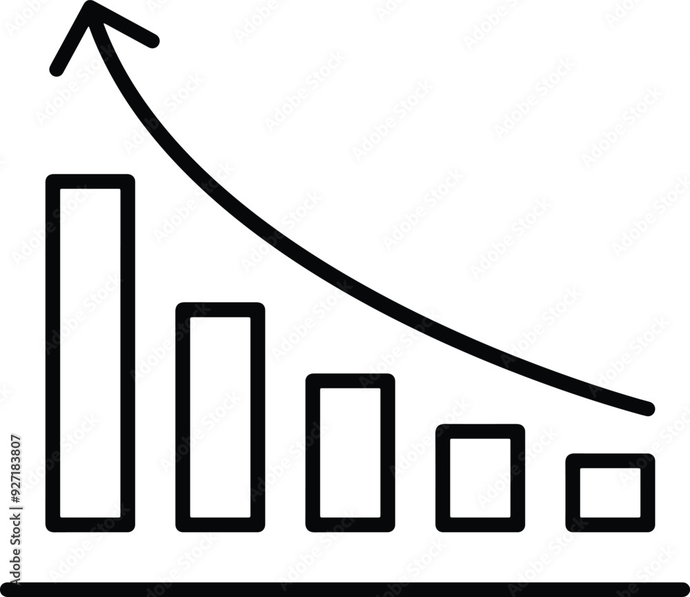 Linear growth line icon vector style silhouettes illustration on a white background Linear growth line icon vector style silhouettes illustration on a white background