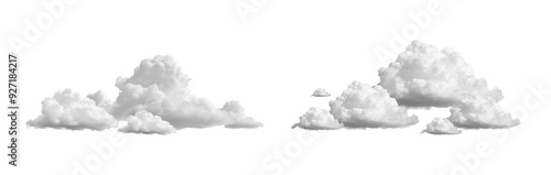 White clouds on transparent background