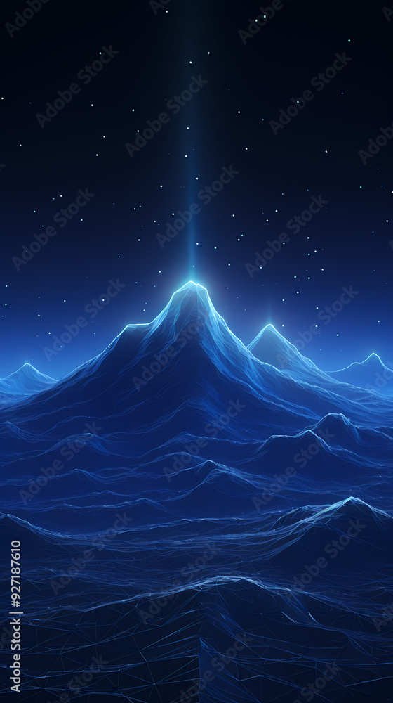 Blue mountains and starry sky Blue mountains and starry sky
