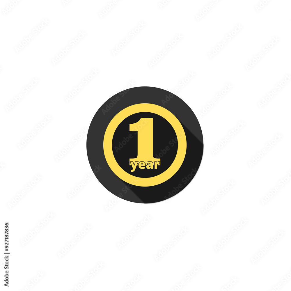 1 one year warranty icon isolated on transparent background 1 one year warranty icon isolated on transparent background