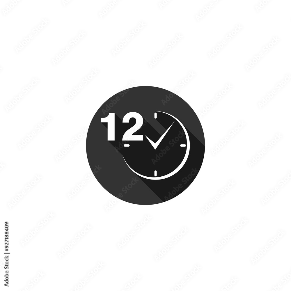12 hour circle icon isolated on transparent background 12 hour circle icon isolated on transparent background
