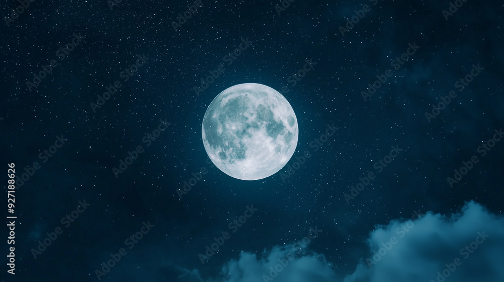 romantic, large white moon glowing brightly in a starry night sky, with wisps of clouds beneath it, creating a dreamy and serene atmosphere that evokes a sense of wonder and tranqu romantic, large white moon glowing brightly in a starry night sky, with wisps of clouds beneath it, creating a dreamy and serene atmosphere that evokes a sense of wonder and tranqu