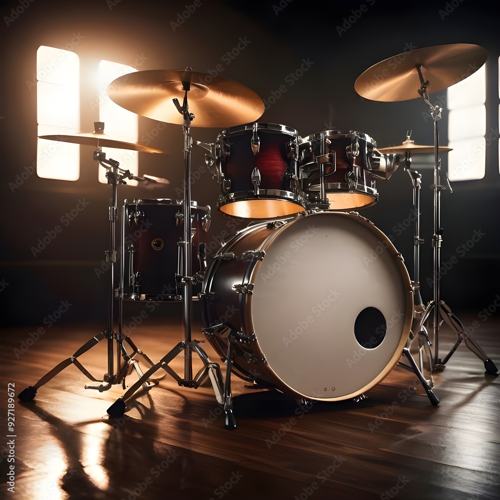 Fototapeta premium drum kit on stage
