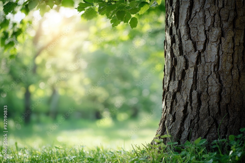 Obraz premium Close-up of a tree trunk in a forest. Perfect for creating a natural, earthy backdrop for your designs.
