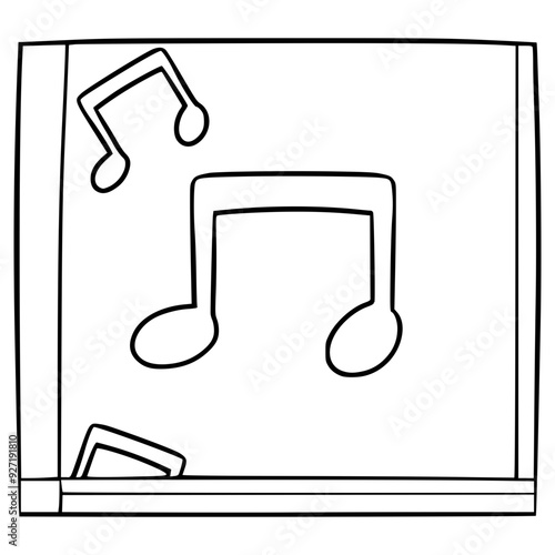 music cd case illustration hand drawn outline vector