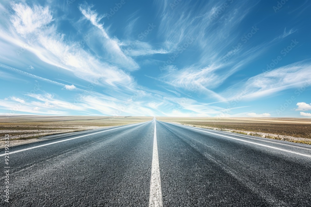 Fototapeta premium Cloudcore Style Road Scene