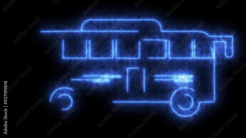 bus animation with block color background,Glowing neon bus icon,animation for motion graphics and compositing. bus animation with block color background,Glowing neon bus icon,animation for motion graphics and compositing.