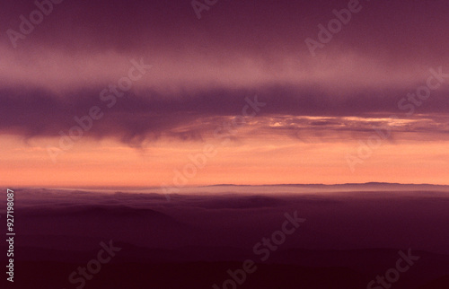sunset over the mountains