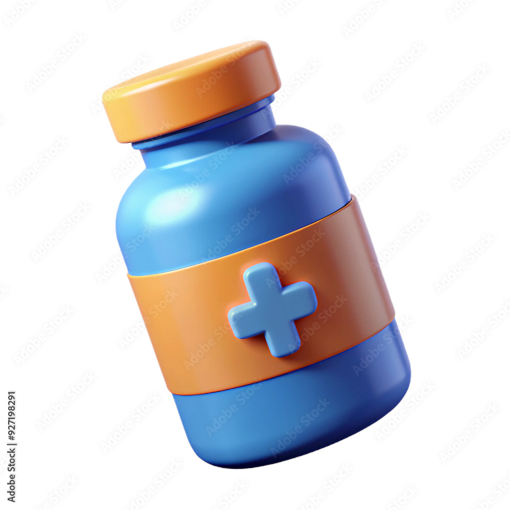 Obraz premium 3d medicine bottle isolated on white background. Generative AI