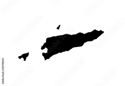 A contour map of Timor Leste. Vector graphic illustration on a transparent background with black country's borders