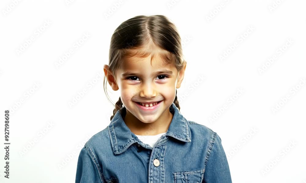 Portrait of a smiling little girl isolated on a white background. Portrait of a smiling little girl isolated on a white background.