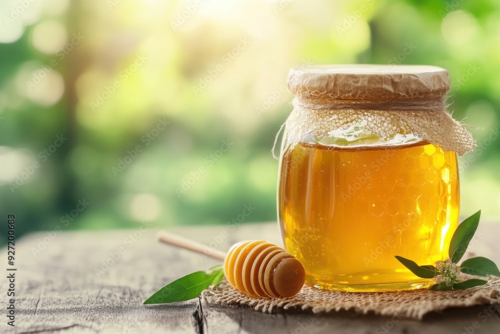 Jar of Honey with Honey Dipper Jar of Honey with Honey Dipper