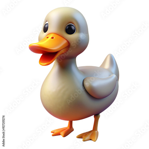 3d duck isolated on white background. Generative AI