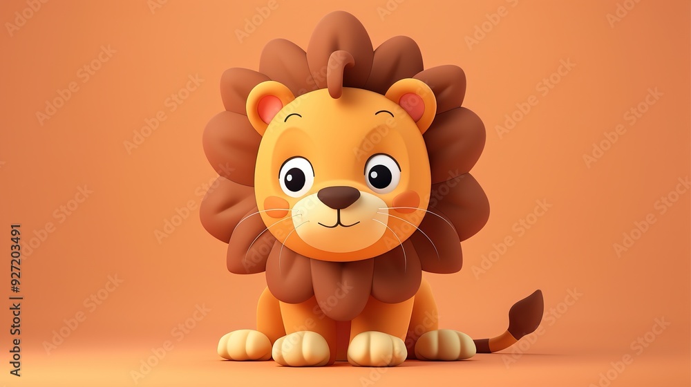 A cute and cool lion with a charming yet stylish appearance, depicted without any shadow. A cute and cool lion with a charming yet stylish appearance, depicted without any shadow.