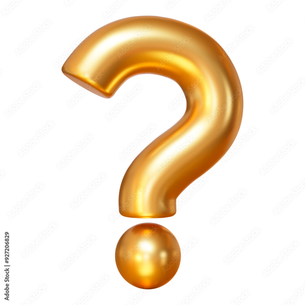 3d gold question mark. Faq problem solution symbol. Vector illustration on isolated background. 3d gold question mark. Faq problem solution symbol. Vector illustration on isolated background.