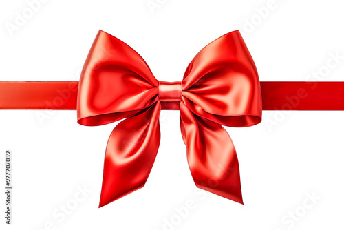 Rote Geschenkschleife, freigestellt vor transparentem Hintergrund, Generative AI