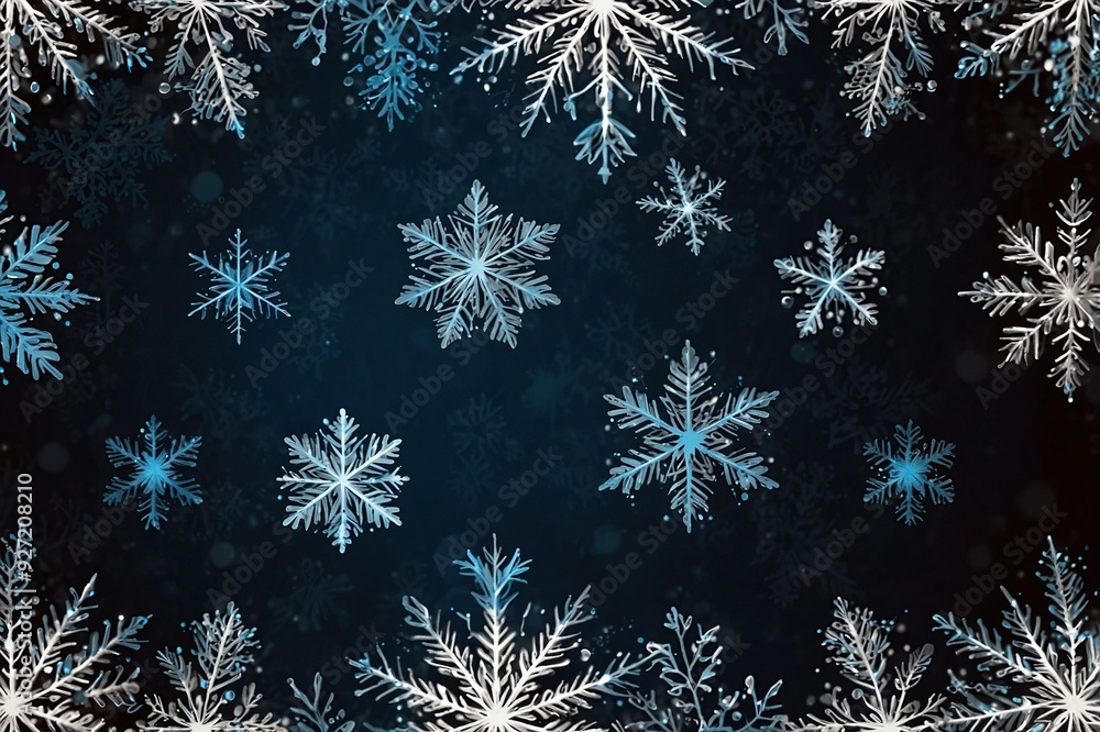 Background of snowflakes and Christmas symbols Background of snowflakes and Christmas symbols