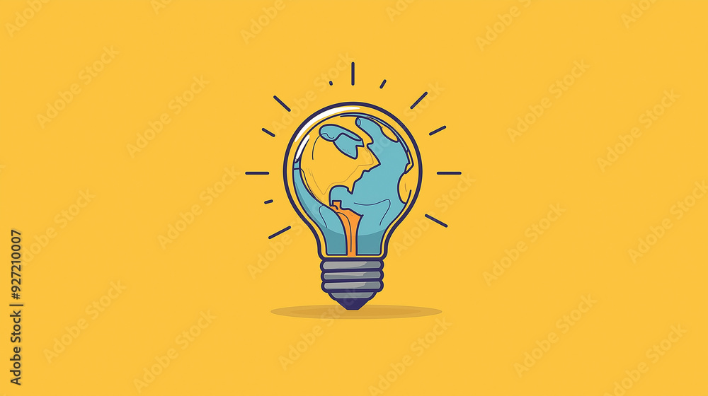 A light bulb with a globe inside, which symbolizes global ideas or innovation. A light bulb with a globe inside, which symbolizes global ideas or innovation.