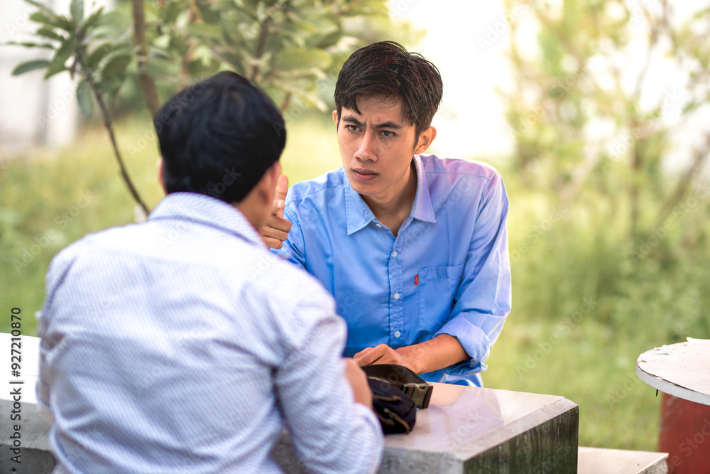 in a tense situation between men. at odds with each other. Internal conflict of relation. in a tense situation between men. at odds with each other. Internal conflict of relation.