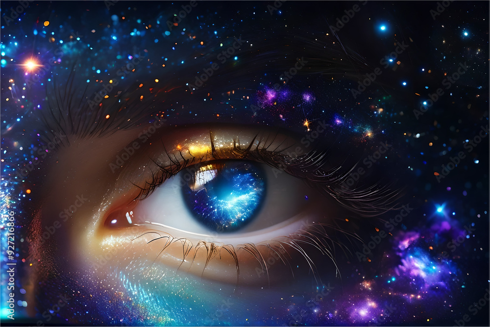 Human eye with galaxy space theme Human eye with galaxy space theme