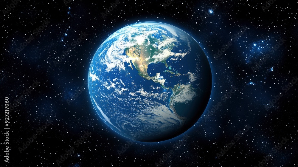 Earth From Space with Stars Earth From Space with Stars